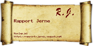 Rapport Jerne névjegykártya